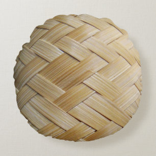 Kratip Thai Lao Isan Bamboo Rice Basket Round Pillow