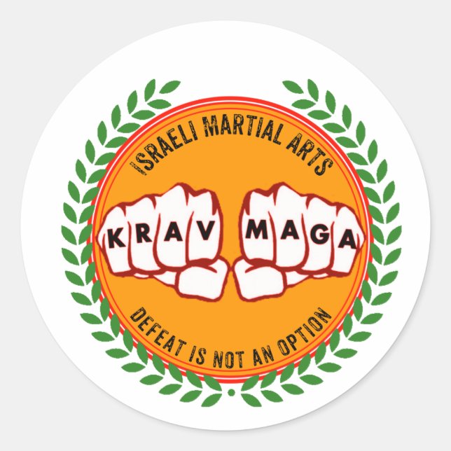 Krav Maga - Defeat is not an option Classic Round Sticker (Front)