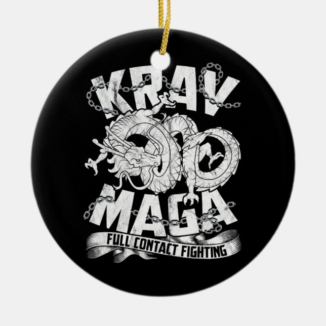 Krav Maga for men Fighting Self Defence Fight  Ceramic Ornament (Front)