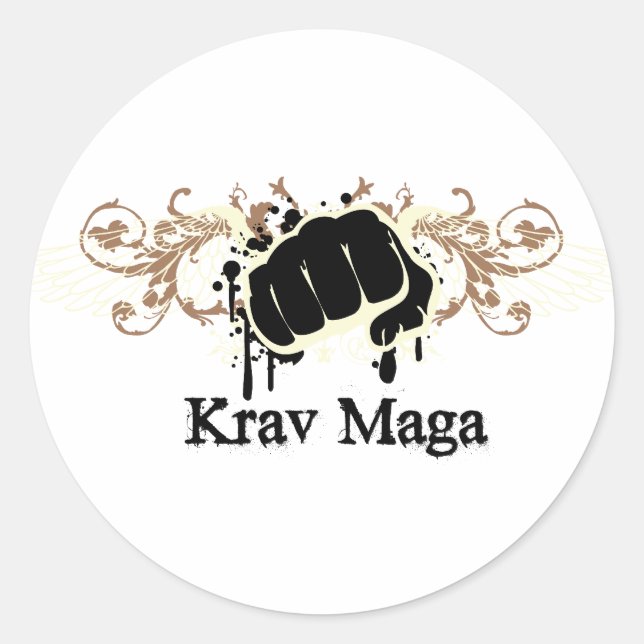 Krav Maga Punch Classic Round Sticker (Front)