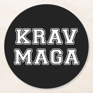 Krav Maga Round Paper Coaster