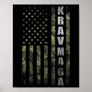 Krav Mega Usa American Flag Camo Fan Vintage Poster