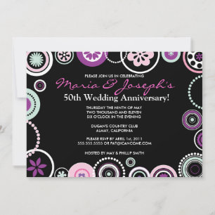KRAZY POLKA DOT Wedding Anniversary Invitation