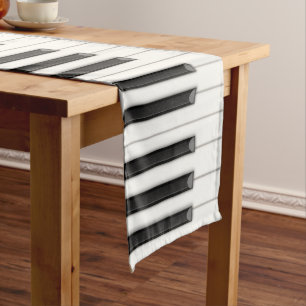 KRealistic Piano Keys 16"x90" Table Runner