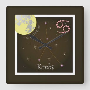 Krebs 22. Juni bis 22. Juli Uhr Square Wall Clock