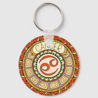 Krebs Cancer Sternzeichen farbenfrohes Mandala Keychain