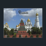 Kremlin Buildings Russia Postcard<br><div class="desc">This postcard features the Kremlin buildings in Russia. Photo credit: flowcomm,  2014.

Enjoy your new Kremlin Buildings Russia Postcard!</div>