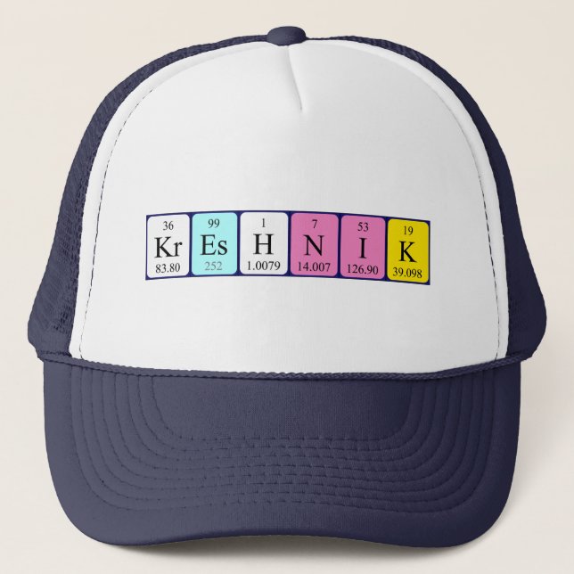 Kreshnik periodic table name hat (Front)