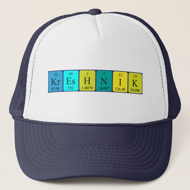 Kreshnik periodic table name hat (Front)