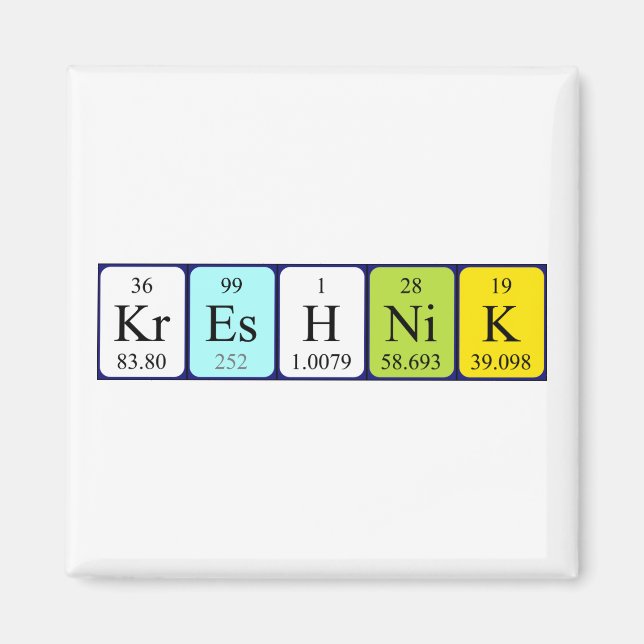 Kreshnik periodic table name magnet (Front)