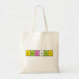 Kreshnik periodic table name tote bag