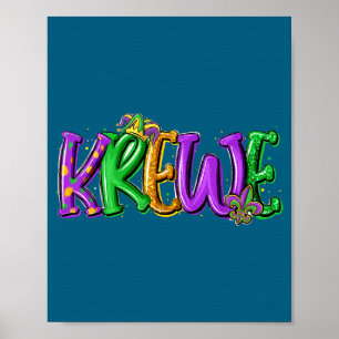 Krewe Fleur De Lis Mardi Gras For Men Women Kids B Poster