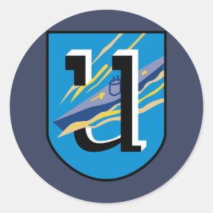 Kriegsmarine 1st U-boat flottilla Emblem Classic Round Sticker