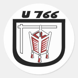  Kriegsmarine U-boat U-766 Emblem Classic Round Sticker