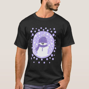 Krimbles Fun Dotty Snowman With Lilac Woolly Hat A T-Shirt