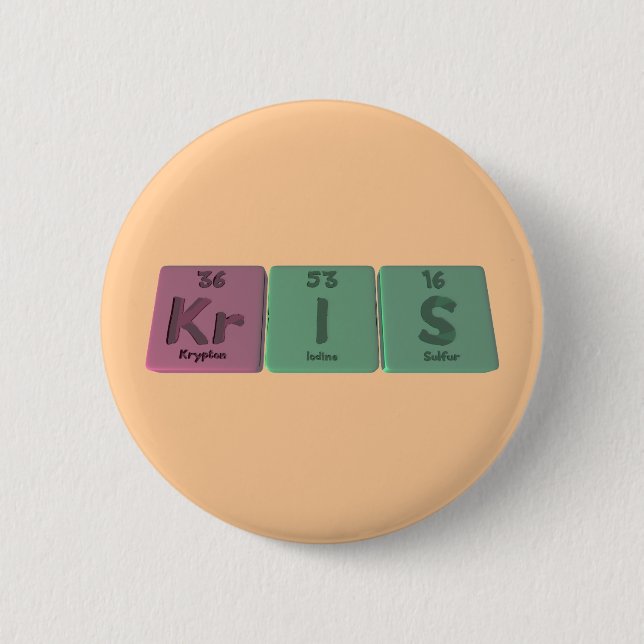Kris as Krypton Iodine Sulphur 2 Inch Round Button (Front)