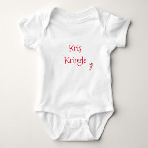 Kris Kringle aka Santa Claus with Candy Cane Baby Bodysuit