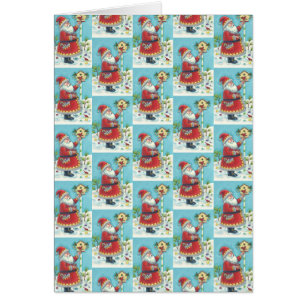 KRIS KRINGLE & CARDINAL CHRISTMAS GREETING CARD B