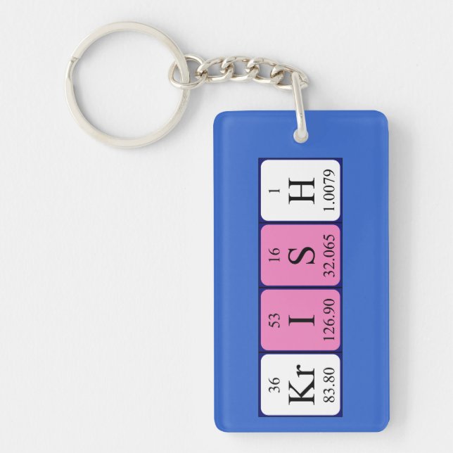Krish periodic table name keyring (Front)