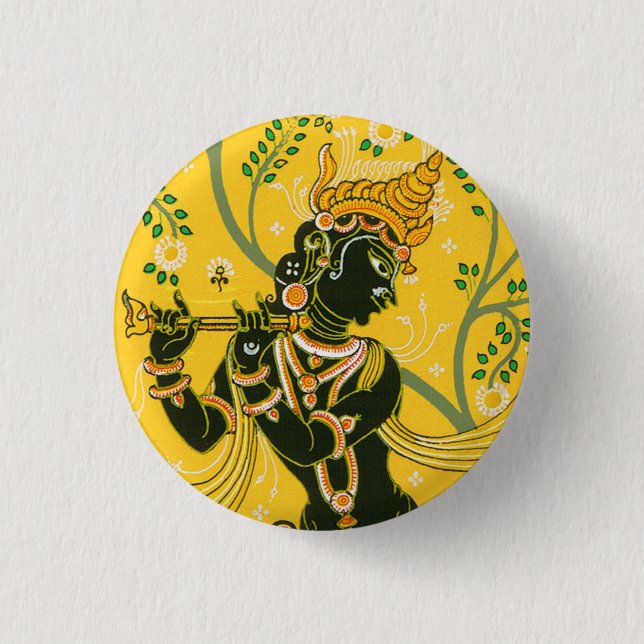 Krishna 1 Inch Round Button (Front)