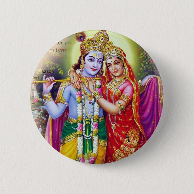 Krishna 2 Inch Round Button (Front)