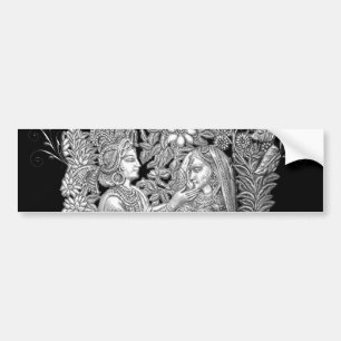 Krishna and Radha Bumper Sticker
