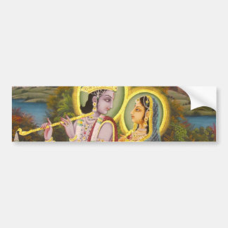 Krishna and Radha on lotus Bumper Sticker