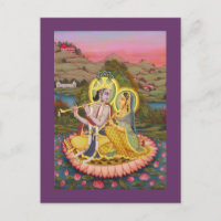 Krishna and Radha on lotus