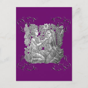 Krishna and Radha postcard