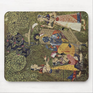 Krishna And The Girls By Indischer Maler Um 1710 ( Mouse Pad