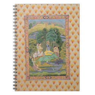 Krishna and the Gopis (gouache on paper) Notebook