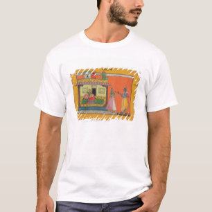 Krishna arriving at Radha's house, illustration fr T-Shirt