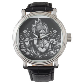 Krishna Black and White Watch