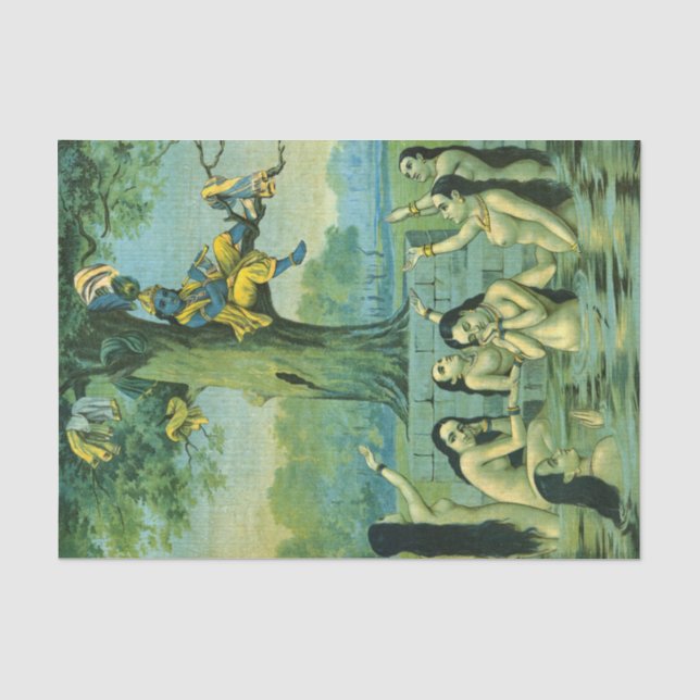 Krishna Leela by Raja Ravi Varma Tissue Paper (Front)