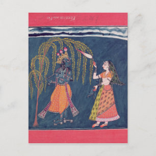 Krishna playing a flute, from the 'Vahula Postcard