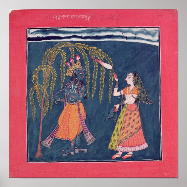 Krishna playing a flute, from the 'Vahula Poster (Front)