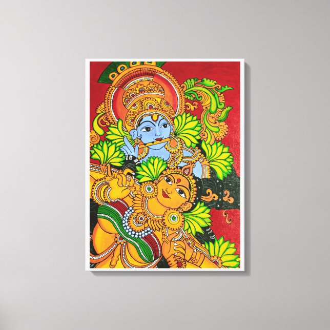 Krishna radha mural painting  canvas print (Front)
