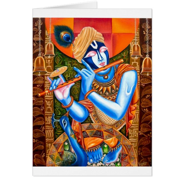 KRISHNA THE FLUTE PLAYER INDIAN ABSTRACT (Front)