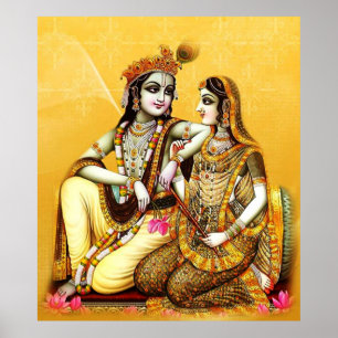 krishna with radha poster