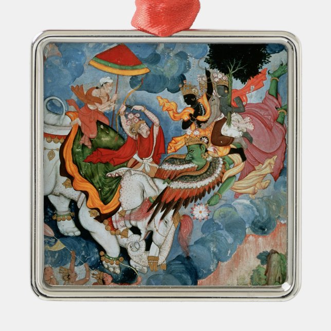 Krishna's combat with Indra, c.1590 Metal Ornament (Front)