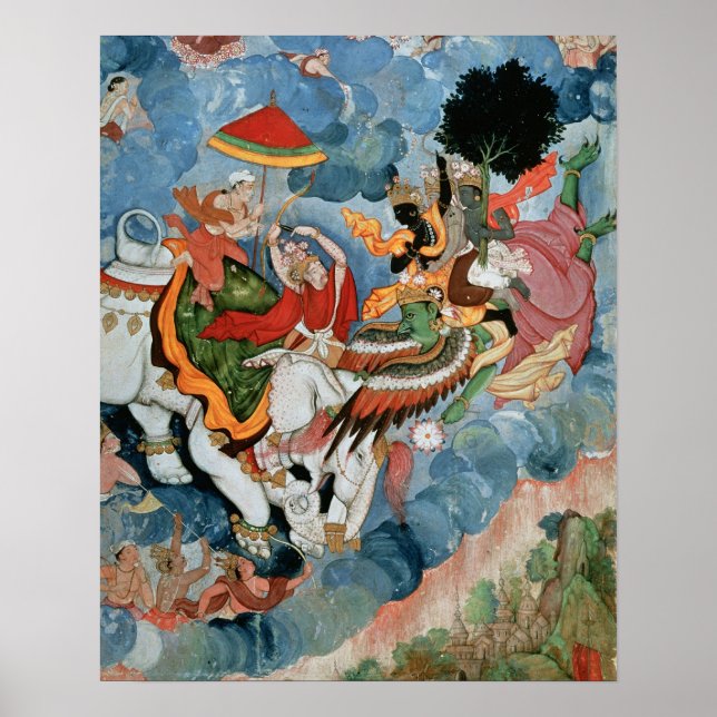 Krishna's combat with Indra, c.1590 Poster (Front)