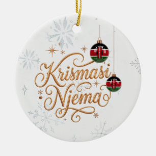 Krismasi Njema Swahili Christmas Ceramic Ornament