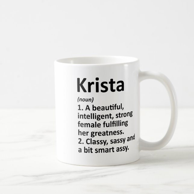 Krista Definition Personalized Name Funny Christma Coffee Mug (Right)