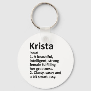 Krista Definition Personalized Name Funny Christma Keychain
