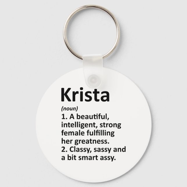 Krista Definition Personalized Name Funny Christma Keychain (Front)