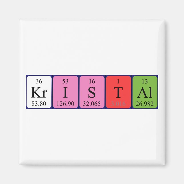 Kristal periodic table name magnet (Front)