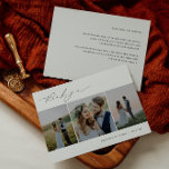 KRISTEN Minimalist 3 Photo Wedding Thank You Card<br><div class="desc">KRISTEN Modern Minimalist Calligraphy, 3 photo wedding thank you card.</div>