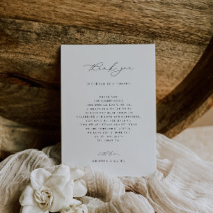 KRISTEN Minimalist Wedding Reception Thank You Card