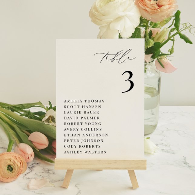 KRISTEN Modern Minimalist Table Number Card (Creator Uploaded)