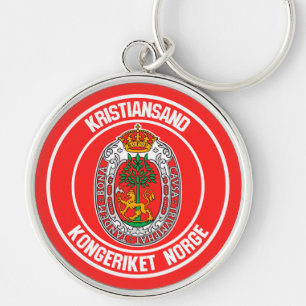 Kristiansand Round Emblem Keychain